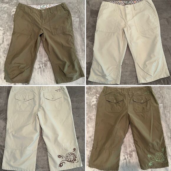 Toad & Co Shorts Women 4 Green Khaki Bermuda Casual Lot Of Two - Picture 1 of 16